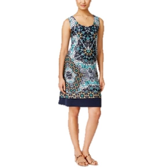 NY Collection Dresses & Skirts - Ny Collection Sleeveless Printed Shift Dress Size XS Retail $50.00